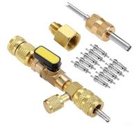 Valve Core Remover Wrench for HVAC R32 R410A A/C Repair Tools with Dual Size 1/4 and 5/16 Inch Compatible with R22 R134A Car Air Conditioning Systems(A)