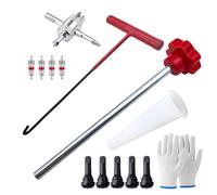 Valve Core Tool Tire Push-In Short Rubber 4 Way Core Remover