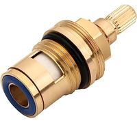 Valve core, Universal Replacement Tap Valve Insert,Mixer tap Cartridge,Brass Ceramic Stem Disc Cartridge Quarter Turn 1/2" 20 Spline,Red(Blu)