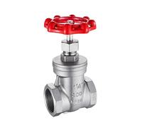 Valve DN15 DN20 DN25 DN32 Female Thread 304 Stainless Steel Gate Valve Rotary Water Sluice Valve for Water Oil Gas Steam(G1 DN25)