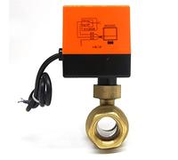 Valve DN15/DN20/DN25 Electric Motorized Brass Ball AC 220V 2 Way 3 Wire with Actuator(5 Inch)