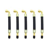 Valve Extensions,Valve Extenders Pack of 5 Flexible Rubber Valve Extension 5" Long 90 Degree Bent End Brass Stem Work W/Tire Valve Directly Tire Inflation