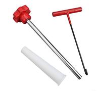 Valve Installation Tool Set Tire Repair Kit with Valve Stem Puller Hook Upper Mouth Assist Gloves Metal Plastic Black Red 218x48x48mm for Car Vehicle(red)