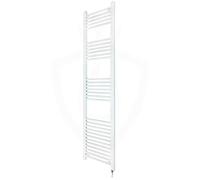 Valve Kings Heated Electric Straight White Towel Rails Single Heat Prefilled - 1800mm (h) x 400mm (w) With 600w Element