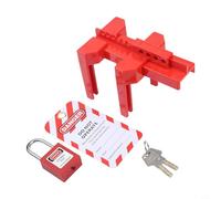Valve Lockout, Adjustable Ball Valve Locking Device with Padlock Faucet Lock for Safety Lockout Tagout LOTO Industrial Safety Device(B)