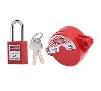 Valve Lockout Safety Padlock Heavy Duty ABS PA Steel Construction Secure Locking Mechanism for Home Gas Water Meter Heating Drain Switch Handwheel Diameter 25 64mm