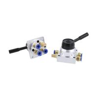 Valve Manual Rotary Valve K34R6-8D/K34R6-8L Manual Valve Cylinder Control Valve 3-Position 4-Way 1Pcs(K34R6-08L,8mm Joint)