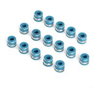 Valve Stem Oil Seals 16 pcs for SBC Small Block For Chevy V8 - Blue + Silver ABS Plastic + Metal Engine Performance Seal Compatible