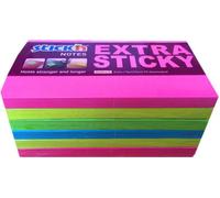 Stickn ValueX Extra Sticky Notes 76x127mm 90 Sheets Neon Colours (Pack 6) 21687