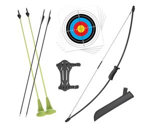 VALYPANOR Archery Recurve Bow and Arrow Youthbow Set, Archery Beginner Gift with 4 Arrows 5 Target Face,Ideal for Teens,Outdoor Sports Game Longbow, Perfect for Left & Right Hand