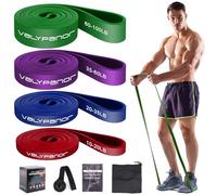VALYPANOR Resistance Bands Set 4 Different Levels Fitness Bands Pull Up Exercise Bands for Men and Women Gym Bands for Strength Training Yoga,Pilates,CrossFit Workout with Door Anchor Storage Bag