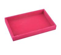 Valyria Velvet Empty Ring Earrings Tray Box Showcase Display Jewelry Organizer (Fuchsia)