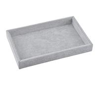 Valyria Velvet Jewelry Tray, Stackable Showcase Display Organizer for Ring Earring Necklace Pendants Bracelet (Grey)