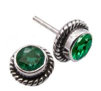 VAMA FASHIONS Adjustable Oxidised Silver Square Shape Monalisa Stone Stud Earrings Bali Stud Earrings for Women and Girls, 2CM, Metal, No Gemstone
