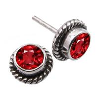 VAMA FASHIONS Adjustable Oxidised Silver Square Shape Monalisa Stone Stud Earrings Bali Stud Earrings for Women and Girls, 2CM, Metal, No Gemstone
