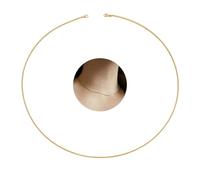 VAMA FASHIONS Classic Simple Stainless Steel Gold Round Snake Neck Necklace Chains for Girls - 14 Inches - 1mm Thin Thickness