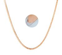 VAMA FASHIONS Rosegold Plated Stainless Steel Box Link Chain Anti Tarnish Hypoallergenic Neck Necklace Chains For Boys Mens (18 Inches Collar Chain 3mm Bold)