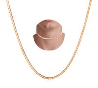 VAMA FASHIONS Rosegold Plated Stainless Steel Square Link Chain Anti Tarnish Hypoallergenic Neck Necklace Chains For Boys Mens (14 Inches Collar Chain 3mm Bolder)