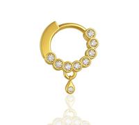 VAMA - Maharashtrian Nath Sparkle Rhinestone Traditional Marathi Nose Ring with Diamond Stones for Women Girls, Small Size - 13mm, Cubic Zirconia, White Diamond