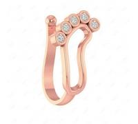 VAMA Rose Gold Clip on Baby Foot Nose Pin Without Piercing Pressing Type Nosering for Girls & Women