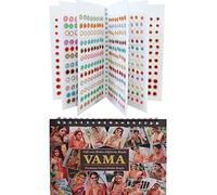 VAMA Round Spiral Pastel Multicolour Golden Crystal Stone Border Forehead Sindoor Sticker Bindi Booklet for Women-Self-Adhesive