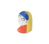 Vambechda Handmade Ceramic Brooch Pin for Women, Vintage Painting Art Lapel Pin, Elegant Gift for Mother, Girlfriend, Friend, Mother's Day, Birthday, Christmas, Ceramic, no gemstone