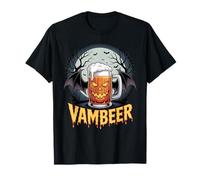 Vambeer Halloween Vampire Beer Pumpkin Bat Theme T-Shirt
