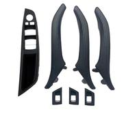 Vamhhx Car Inside Door Handle Left Hand Drive LHD Leather Interior Door Pull Handle Assembly Set for BMW 5 Series F10 F11 F18 520 523 525 528 530 535 Car Interior Door Handles(LHD Black)