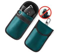 Vammcht Upgraded Faraday Bag for Key Fob (2 Pack), Premium Faraday Key Fob Protector- Car RFID Signal Blocking, Car Security Protection, Anti-Theft Pouch, Anti-Hacking Case Blocker Green