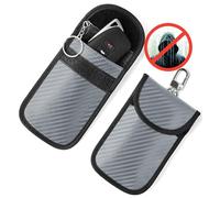Vammcht Upgraded Faraday Bag for Key Fob (2 Pack), Premium Faraday Key Fob Protector- Car RFID Signal Blocking, Car Security Protection, Anti-Theft Pouch, Anti-Hacking Case Blocker Grey