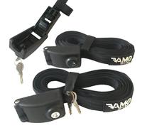 Vamo Premium Locking Tie Downs with 3 Stainless Steel Cables 'No Scratch' Silicone Buckle Surf or SUP Tie Down Straps for Surfboards, Paddle Boards, Kayaks and Canoes (Two Pack) (10' 0")