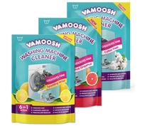 Vamoosh 6-in-1 Washing Machine Cleaner (3 Sachets: 1 x Pink Grapefruit, 1 x Cotton Fresh, 1 x Sparkling Lemon). Dissolves Hair, Eliminates Bad Odours,