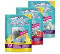 Vamoosh 6-in-1 Washing Machine Cleaner (3 Sachets: 1 x Pink Grapefruit, 1 x Cotton Fresh, 1 x Sparkling Lemon). Dissolves Hair, Eliminates Bad Odours, Removes Limescale, 3 Deep Cleans, Antibacterial