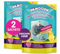 Vamoosh 6-in-1 Washing Machine Cleaner, Dissolves Hair, Eliminates Bad Odours, Removes Limescale, Deep Clean, Leaves Smelling Fresh, Antibacterial, Descales (Lemon, Pack of 2)