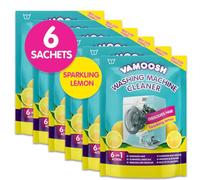 Vamoosh 6-in-1 Washing Machine Cleaner, Dissolves Hair, Eliminates Bad Odours, Removes Limescale, Deep Clean, Leaves Smelling Fresh, Antibacterial, Descales (Lemon, Pack of 6)