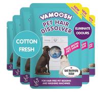 Vamoosh Pet Hair Dissolver - Pet Hair Remover for Washing Machines, Cotton Fresh 6x100g, Eliminates Odours and Dirt, Dissolves Dog, Cat, Horse, Animal Fur, Large Pack up to 6 Washes