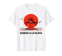 Vamos a la Playa. 80s Palm Sunset. Tropical Beach Summer. T-Shirt