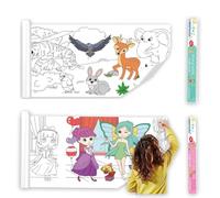Vamotto Large Size Coloring Paper Roll for Kids, Toddler Drawing Roll,DIY Sticky Wall Painting Color Filling Paper 300 * 38cm (Princess & Animal)