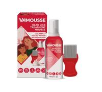 Vamousse Head Lice Treatment Mousse | Kills 100% of Head lice and Eggs Within 15 Minutes I One-time Application I Non-Greasy | Steel Nit Comb Included | 160 ml