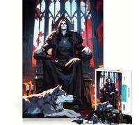Vampire And His Wolf Jigsaw Puzzles for Adults 1000 Think Boost Game Precise Interlock Structure Easy to Learn Family Enjoyment (38x26cm)