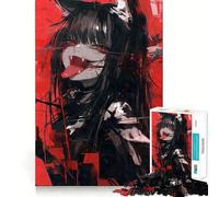 Vampire Anime Cat Girl Jigsaw for Teenagers 1000 Pieces Memory Fun Game Smooth Burr Free Surface Birthday Gift Brain Teaser Toy (38x26cm)