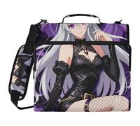 Vampire Anime Sexy Girl 3 Ringing School Zipper Binder with Handle and Removable Shoulder Strap Multiple Pockets Portfolios Portfolio Organizer for School/Office