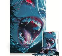 Vampire Anime Skull Girl 1000 Piece Jigsaw Puzzle for Adults Strategic Think Mind Calming Fun Precise Fit (38x52cm)