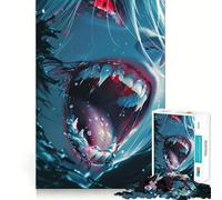 Vampire Anime Skull Girl 1000 Piece Teenager Puzzles Brain Boosting Play Tight Interlock No Gaps Relaxing Indoor Group Activity (38x52cm)