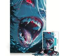 Vampire Anime Skull Girl 1000 Pieces Puzzles for Teenagers Mind Boost Fun High Accuracy Cutting Craft Calming Mental Break Activity (50x75cm)