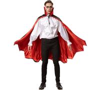 Vampire Bat Cape Dracula Devil Bloodsucker Cloak Halloween Costume Fancy Dress