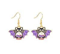 Vampire Bat Drop Dangle Earrings Enamel Halloween Animal Hook Hoops Earring Cute Huggie Gothic Punk Holiday Costume Jewelry for Women Friends