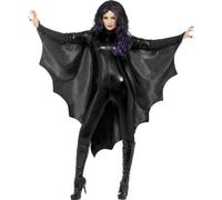 Vampire Bat Wings Adult Halloween Black Ladies Fancy Dress New Cape