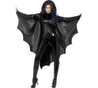 Vampire Bat Wings Black with High Collar - Adults Costume, One Colour, Women One Colour