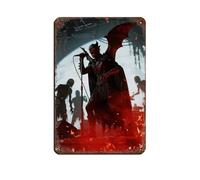 Vampire Bats on The Flame Stage (4) Retro Poster Metal Tin Sign Chic Art Retro Iron Painting Bar People Cave Cafe Family Garage Poster Wall Decoration 8x12inch(20x30cm)